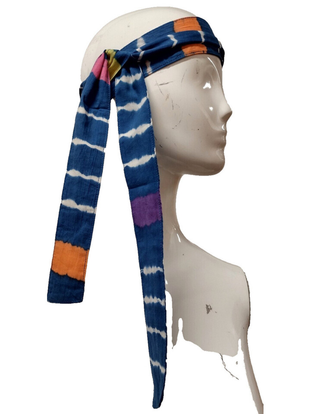 1970s Sash Belt Psychedelic Tie Dyed Cotton Head band MANY USES ORIGINAL HIPPIE